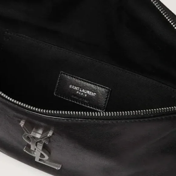 Yves Saint Laurent Cassandre Black Leather Belt Bag - Picture 4 of 7